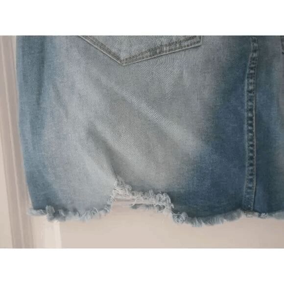 Blue Turtle Women's Medium Blue Booty Maker Asymmetrical Denim Mini Skirt M - Picture 5 of 8